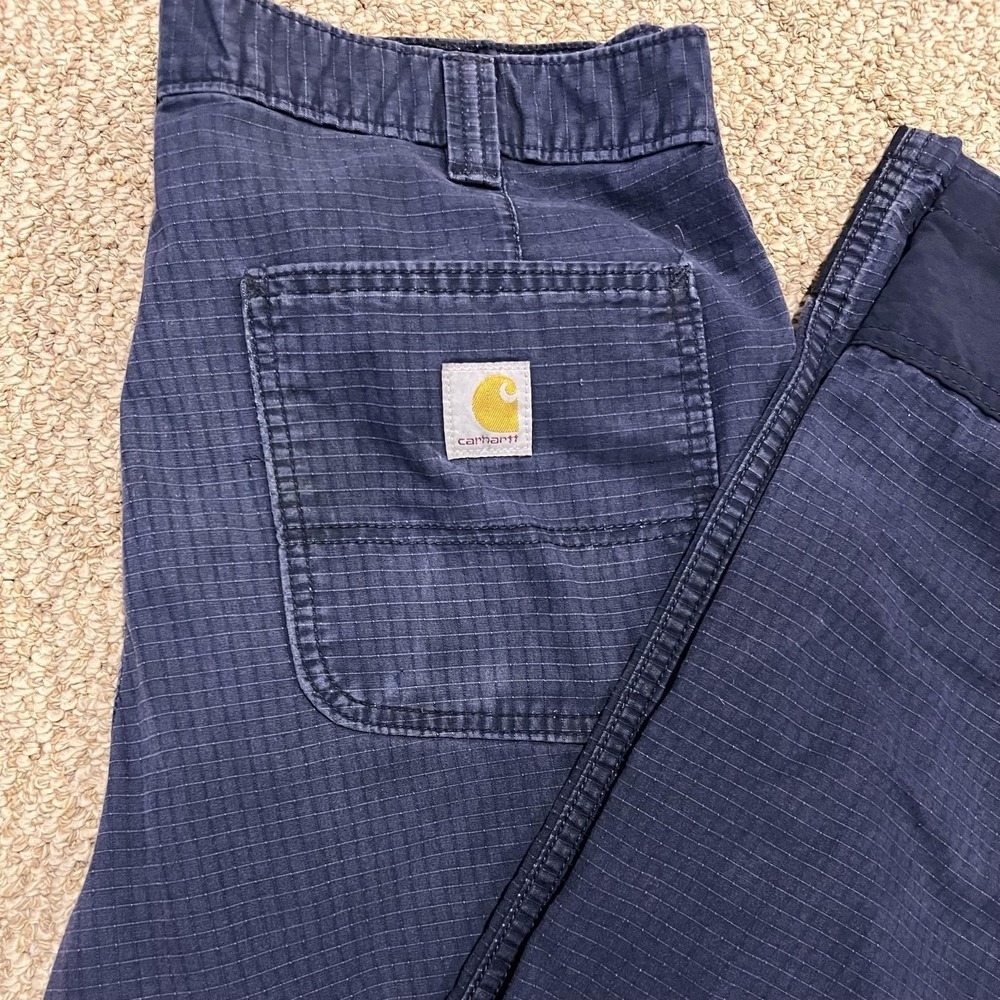 Carhartt Force Tappen Cargo Pants Navy Blue Ripstop Loose Fit 103903-NVY 34x32